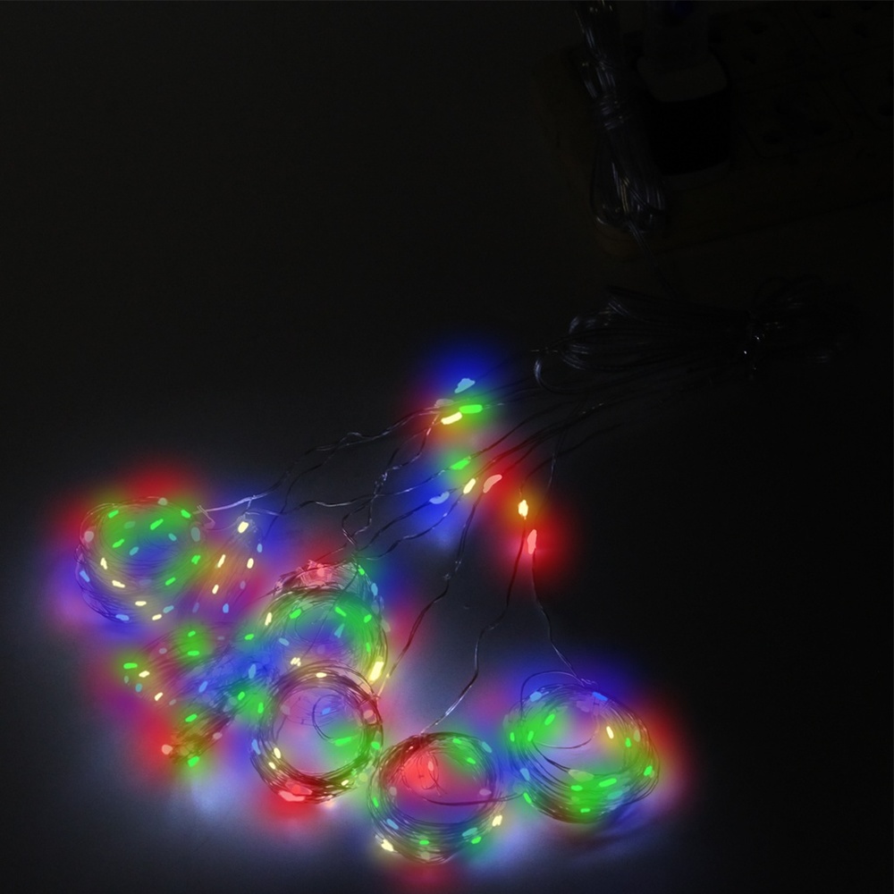 300 LED Window Curtain Fairy String Light Colorful - Picture 2 of 7